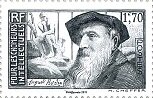 Stamp, Portrait of Auguste Rodin, France,  , Artists, Famous People, Headgear, Sculptors