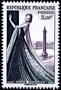 Stamp, Haute-couture, France,  , Fashion, Monuments