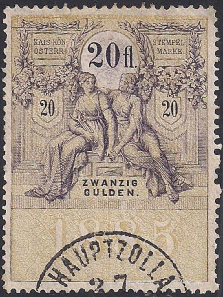 Stempel Marke 1885 20fl