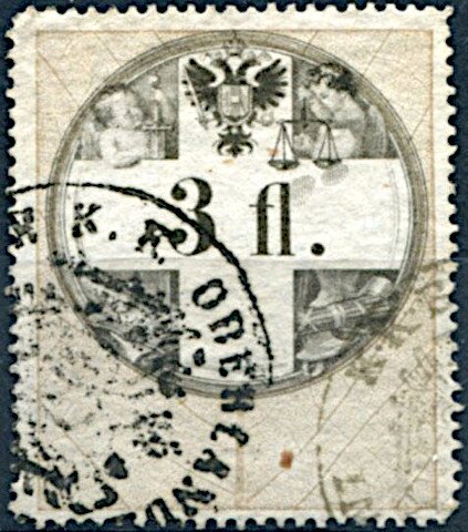 Stempel Marke 1858 3fl