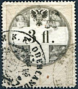 Stamp, Stempel Marke 1858 3fl, Austria,  , Numbers