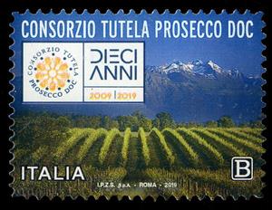 Stamp, Prosecco DOC Consortium, Italy,  , Economy, Gastronomy, Grapes, Wine
