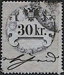 Stamp, Stempel Marke 1858 30kr, Austria,  , Numbers