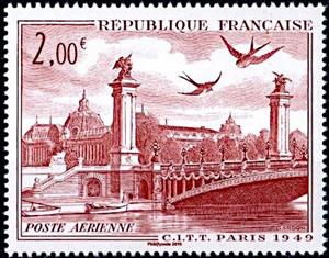 Stamp, C.i.t.t. Paris 1949, France,  , Bridges, Monuments