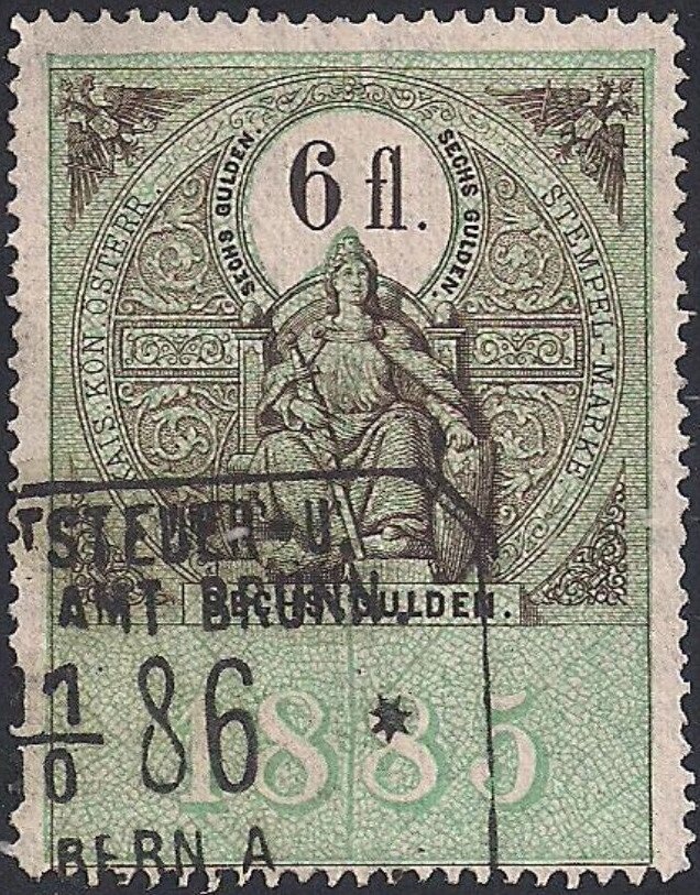 Stempel Marke 1885 6fl