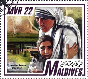 Stamp, Mother Teresa, Maldives,  , Famous People