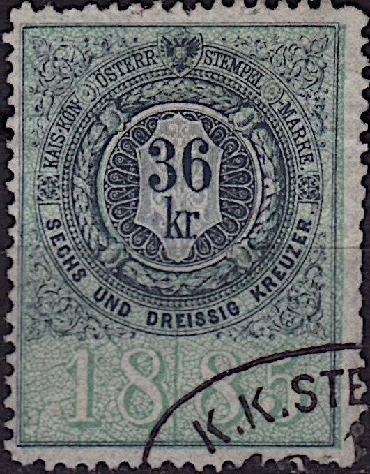Stempel Marke 1885 36kr