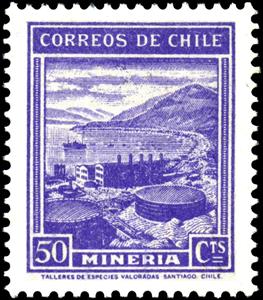 Stamp, Mining, Chile,  