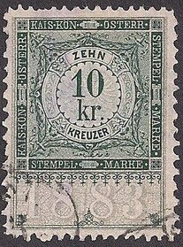 Stamp, Stempel Marke 1883 10kr, Austria,  , Numbers