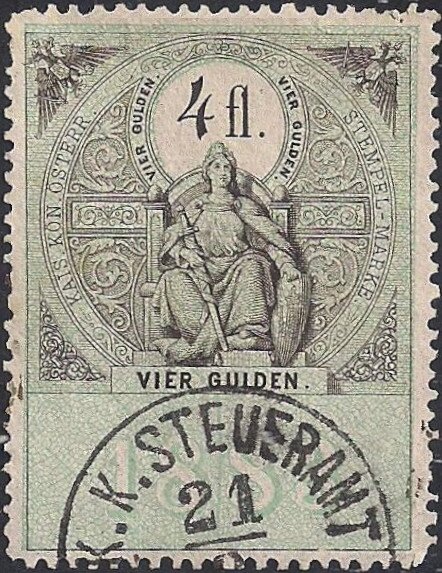 Stempel Marke 1883 4fl