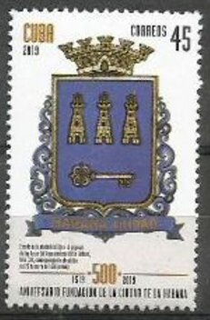 Stamp, 500th Anniversary of Founding of Havana, Cuba,  , Coats of Arms