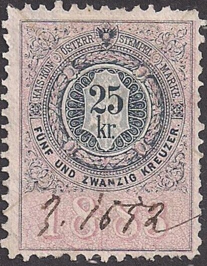 Stempel Marke 1883 25kr