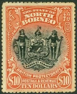 Stamp, Coat of Arms with Supporters, North Borneo,  , Coats of Arms