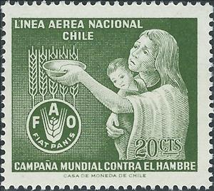 Stamp, Mother with empty bowl, Chile,  