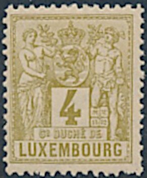 Stamp, Allegories of "Agriculture" and "Commerce", Luxembourg,  , Coats of Arms