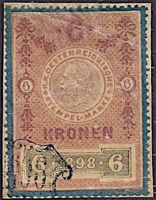 Stempel Marke 1898 6 krone