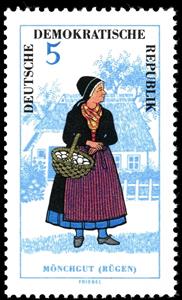 Stamp, Mönchgut, Rügen, Germany, Democratic Republic,  