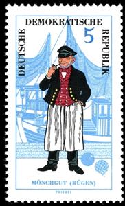 Stamp, Mönchgut, Rügen, Germany, Democratic Republic,  