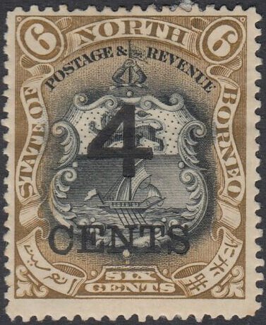 Coat of Arms Surcharged "4 CENTS"