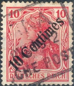 Stamp, Overprint on "Germania", Germany, Colonies and Post Abroad,  