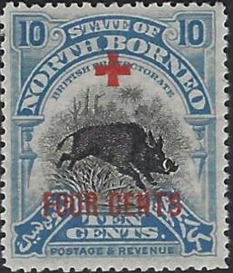 Stamp, Javan Warty Pig Overprinted, North Borneo,  , Pigs