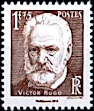 Stamp, Victor Hugo, France,  , Authors, Famous People, Literary People (Poets and Writers), Literature, Men