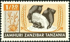 Stamp, Rice, Zanzibar,  , Agriculture, Hands