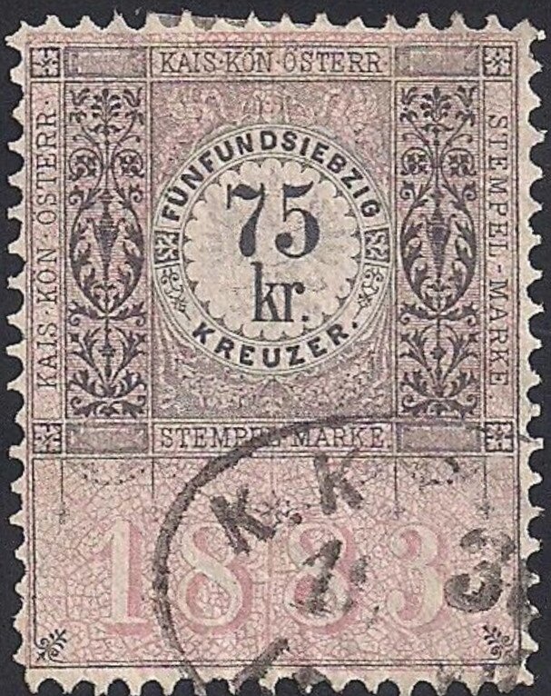 Stempel Marke 1883 75kr