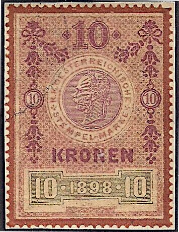 Stempel Marke 1898 10 krone