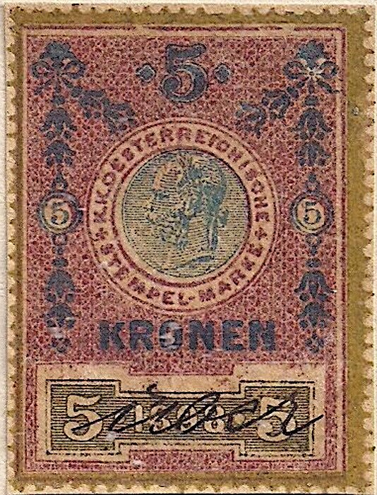 Stempel Marke 1898 5 krone
