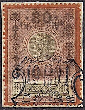 Stempel Marke 1898 80 heller