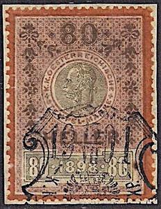 Stamp, Stempel Marke 1898 80 heller, Austria,  , Numbers