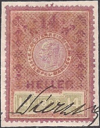 Stempel Marke 1898 14 heller