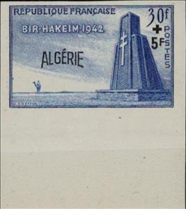 Stamp, 10e anniversaire de la bataille de Bir-Hakeim, Algeria,  , Anniversaries and Jubilees