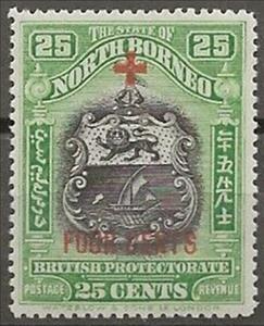 Stamp, Coat of Arms Overprinted, North Borneo,  , Coats of Arms