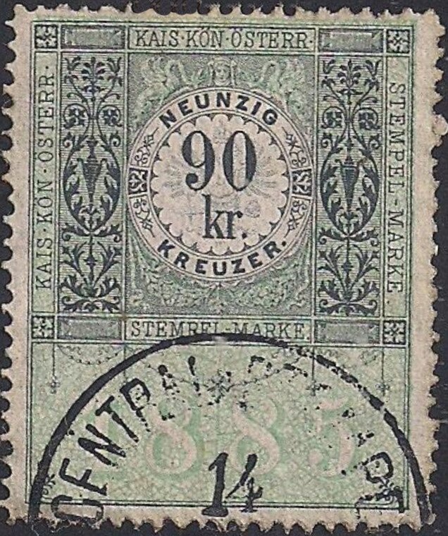 Stempel Marke 1885 90kr