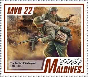 Stamp, The Battle of Stalingrad 1942-1943, Maldives,  , Second World War