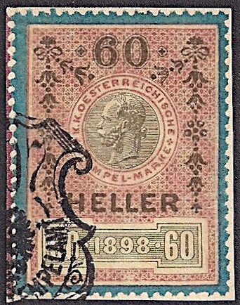 Stempel Marke 1898 60 heller
