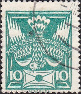 Stamp, Dove, Czechoslovakia,  , Birds, Carrier-pigeons, Stylized Animals