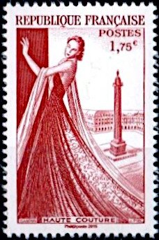 Stamp, Haute-couture, France,  , Fashion, Monuments