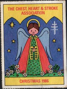 Stamp, The Chest, Heart and Stroke Foundation, CHSA, Cinderellas,  , Angels, Christmas, Flowers, Healthcare, Stars