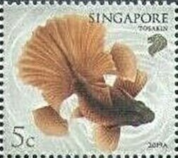 Stamp, Tosakin, Singapore,  , Animals (Fauna), Fishes
