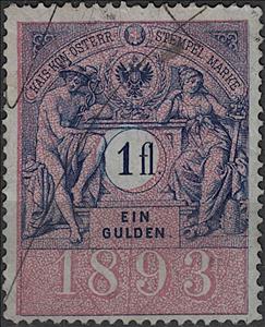 Stamp, Stempel Marke 1893 1fl, Austria,  , Numbers