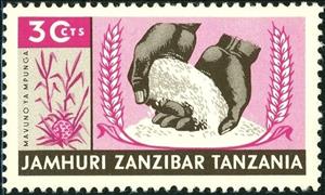 Stamp, Rice, Zanzibar,  , Agriculture, Hands
