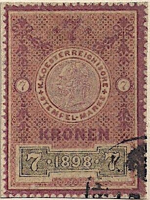 Stempel Marke 1898 7 krone