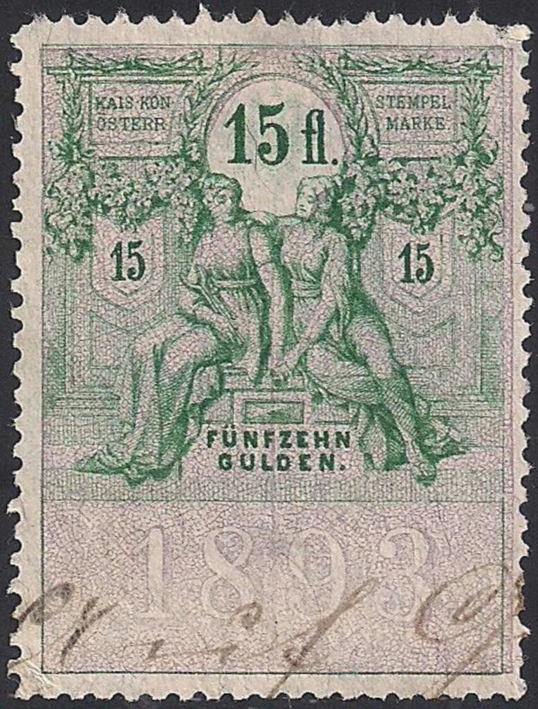 Stempel Marke 1893 15fl
