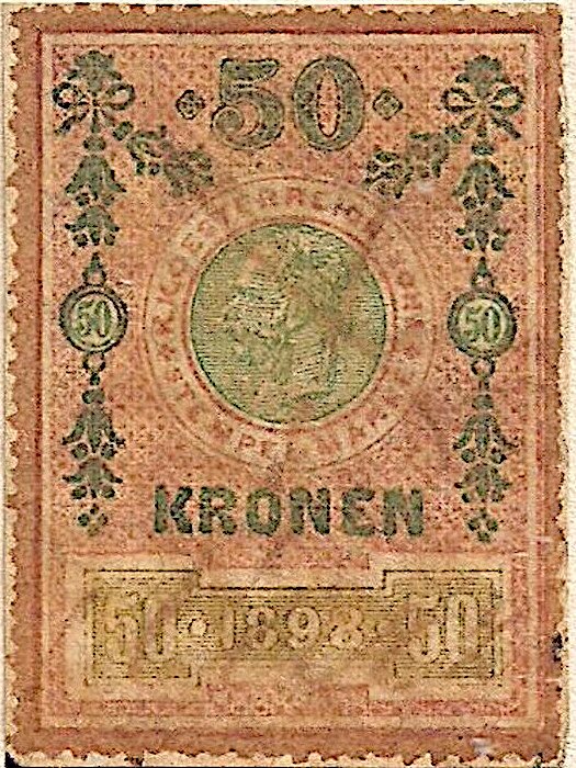 Stempel Marke 1898 50 krone