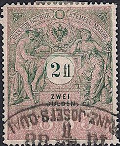 Stamp, Stempel Marke 1885 2fl, Austria,  , Numbers