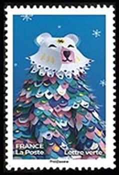 Stamp, Holiday Stamps 2019, France,  , Animals (Fauna), Christmas, Mammals, Polar Bears