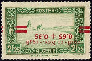 Stamp, Sahara desert - surcharged, Algeria,  , Animals (Fauna), Camels, Deserts, Dunes, First World War, Mammals